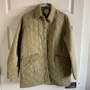 JOIE Quilted Jacket Coat Green Size XS beautiful !!